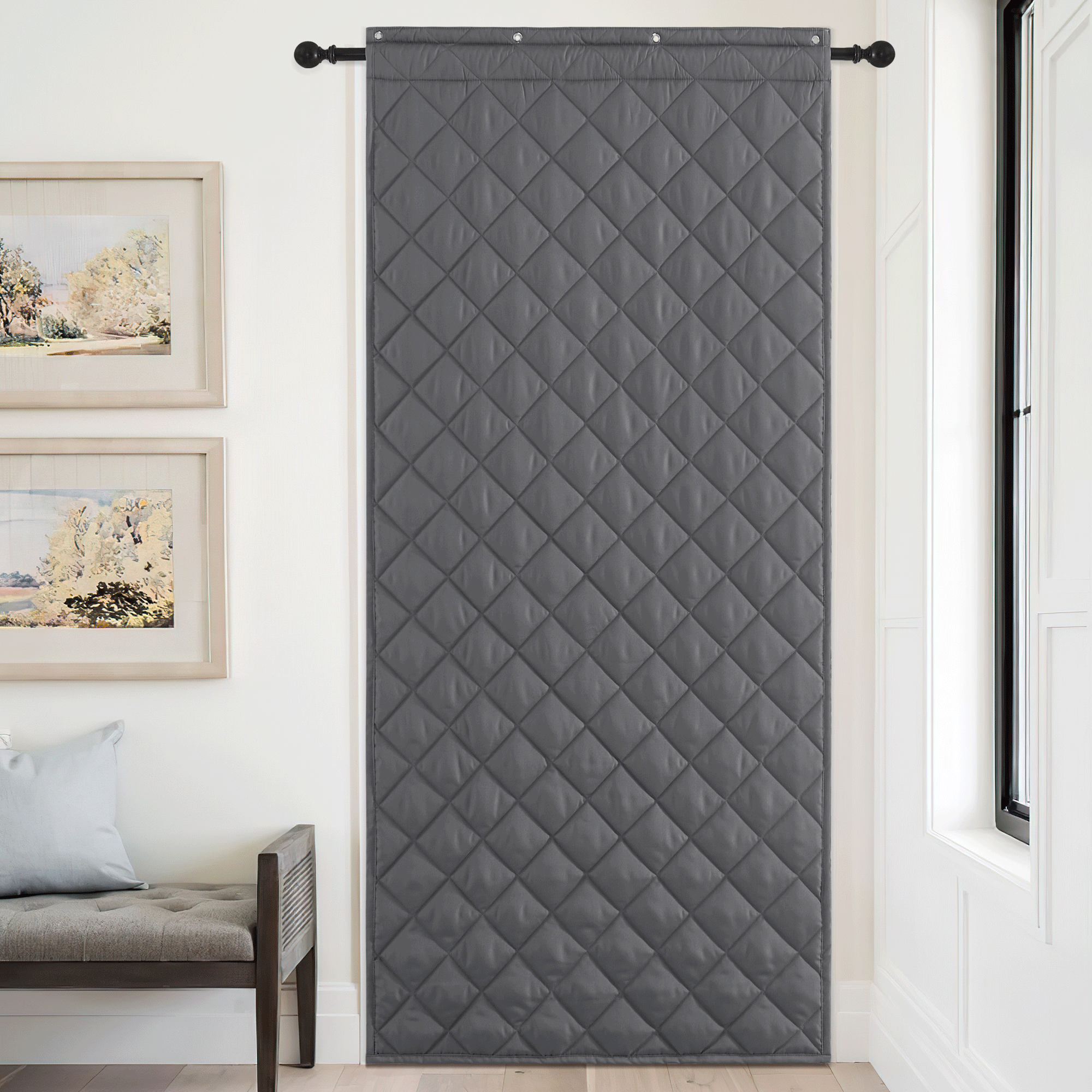 Thermal Doorway Curtain, Soundproof Blanket for Door, Winter Insulated Door  Cover Screen, Blackout Barrier Privacy Divider Temporary Door for Patio